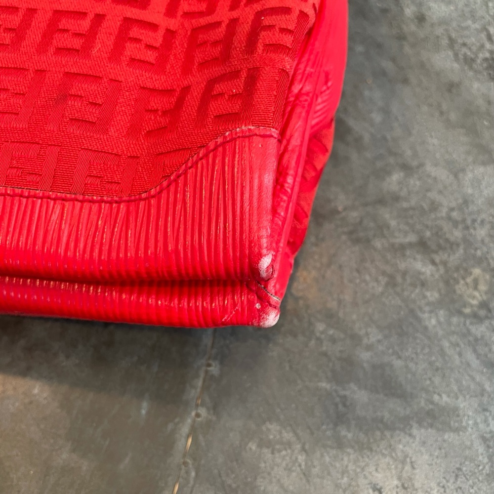Rare Vintage Red Fendi Zucchino Large Crossbody - Picture 12 of 12